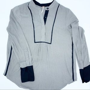 Free People soft Black white blouse Size SM